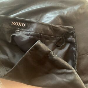 XOXO Genuine Leather Black Skirt